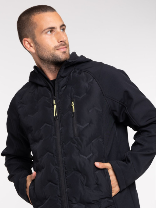 Blouson noir à capuche homme Blouson noir à capuche homme