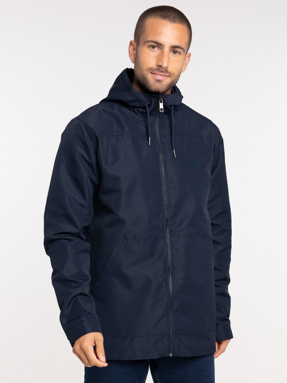 Blouson à capuche marine navy homme