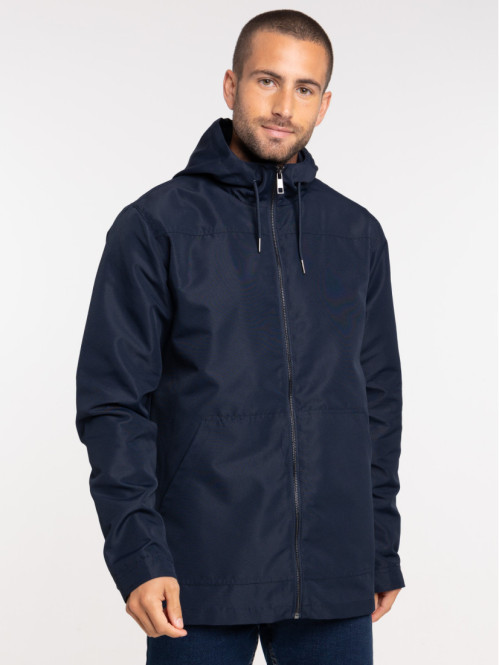 Blouson à capuche marine navy homme