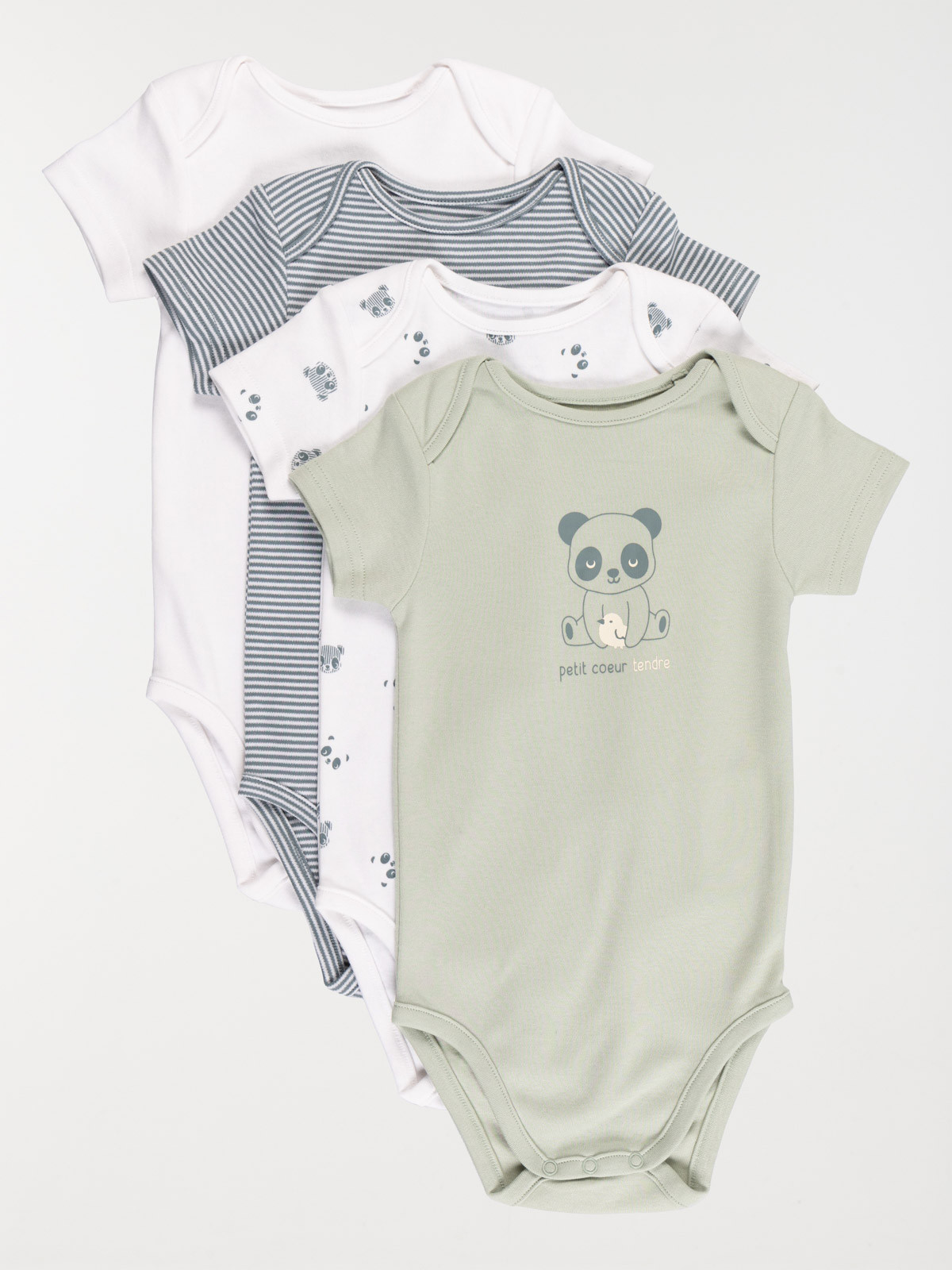 Lot de 4 bodies panda garçon (3-24M)