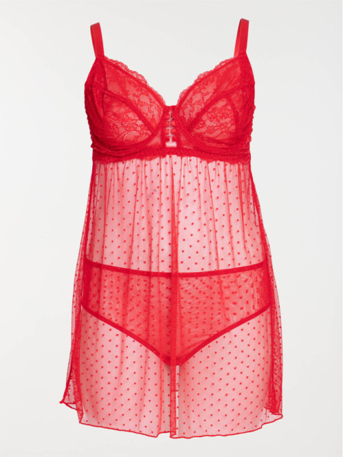Nuisette et shorty grande taille femme