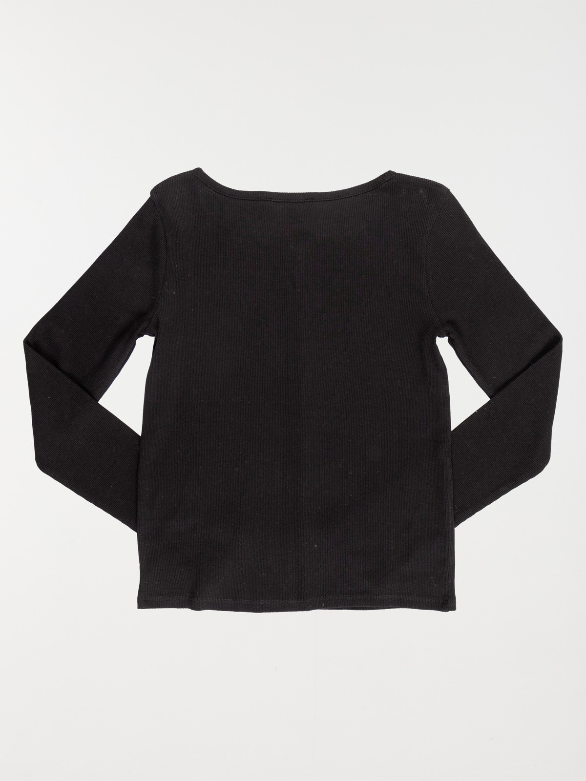 Tee-shirt noir boutons fille (XXS-M)