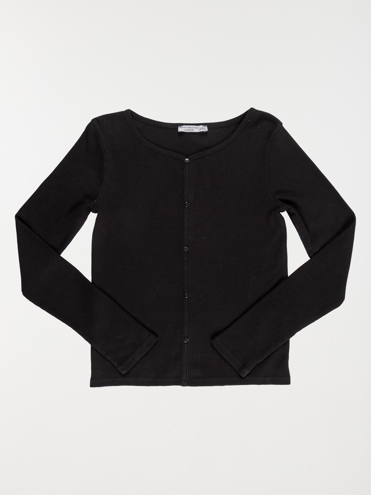Tee-shirt noir boutons fille (XXS-M)