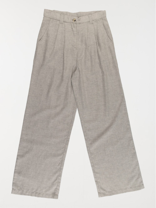 Pantalon gris chiné large fille (XXS-M)