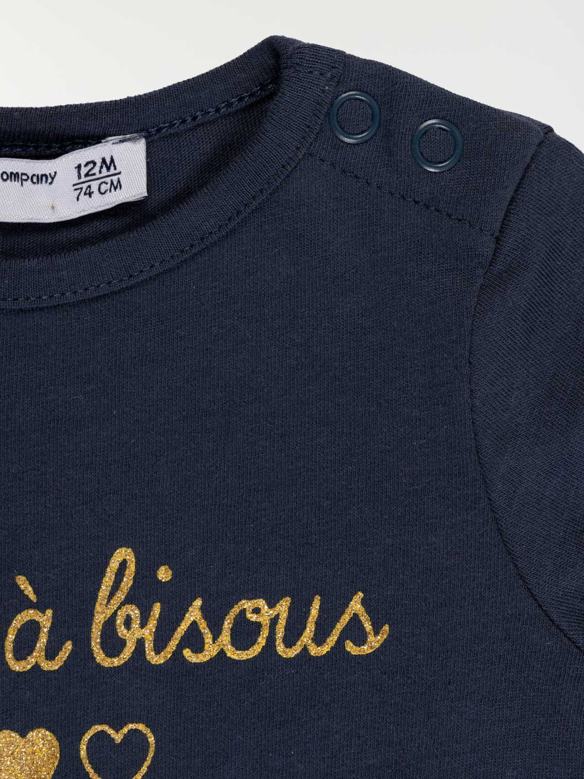 T-shirt marine message fille (3-36M)