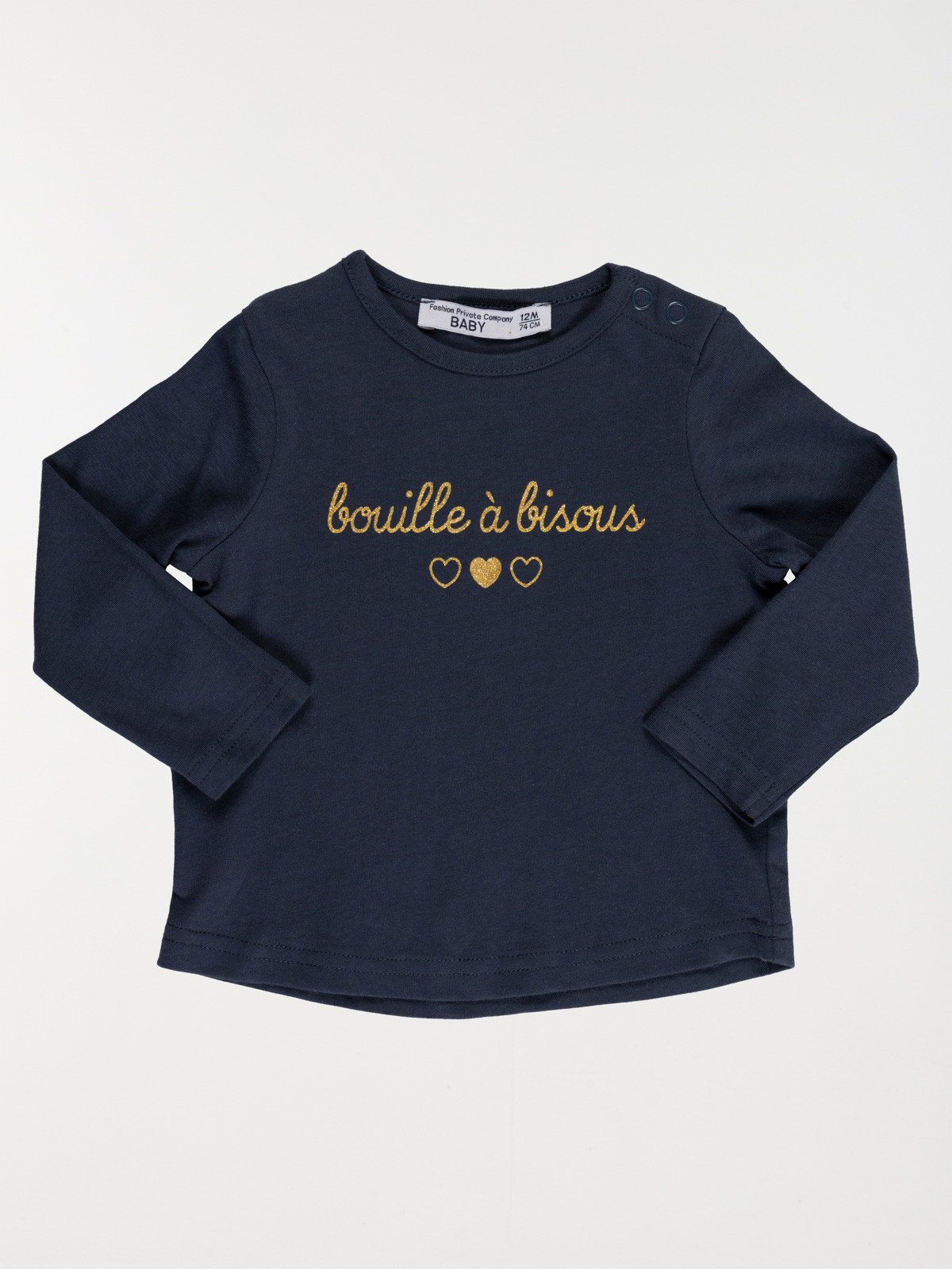 T-shirt marine message fille (3-36M)