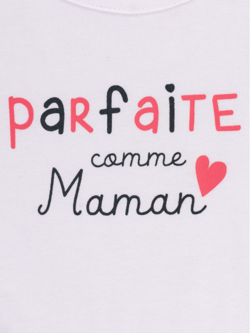 T-shirt message blanc fille (3-36M) T-shirt message blanc fille (3-36M)