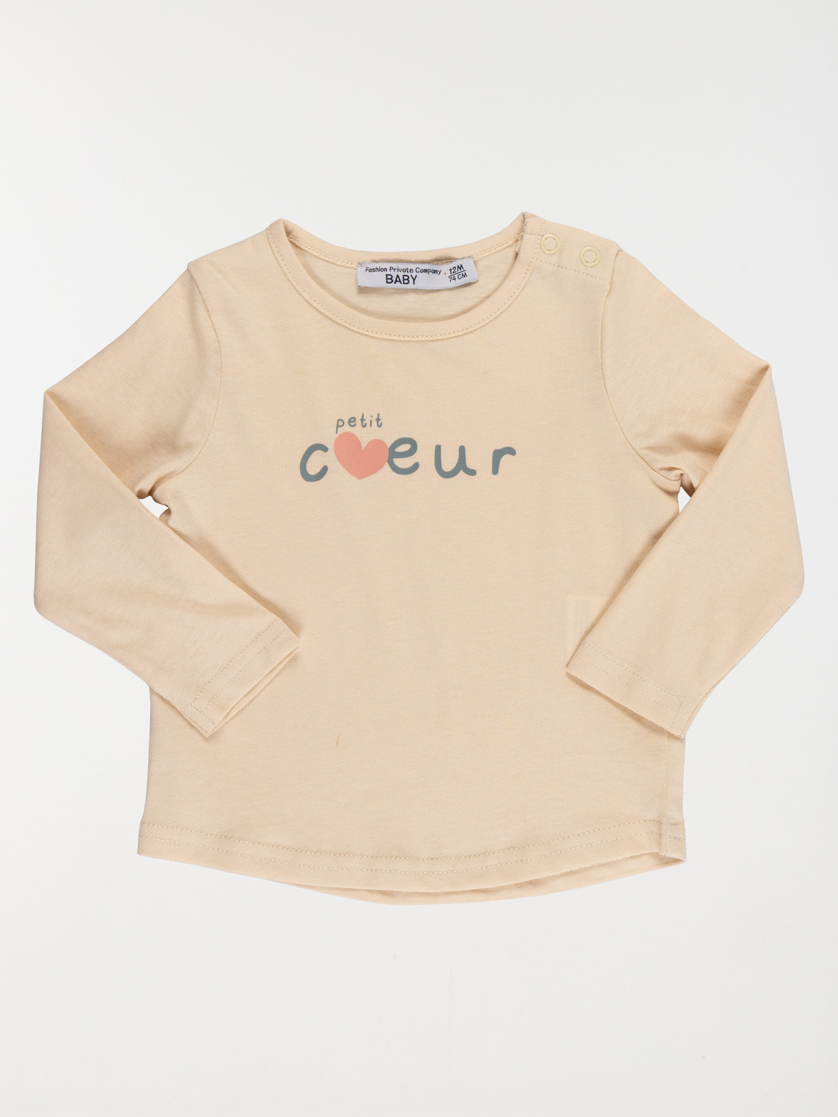 Tee-shirt petit coeur fille (3-36M)