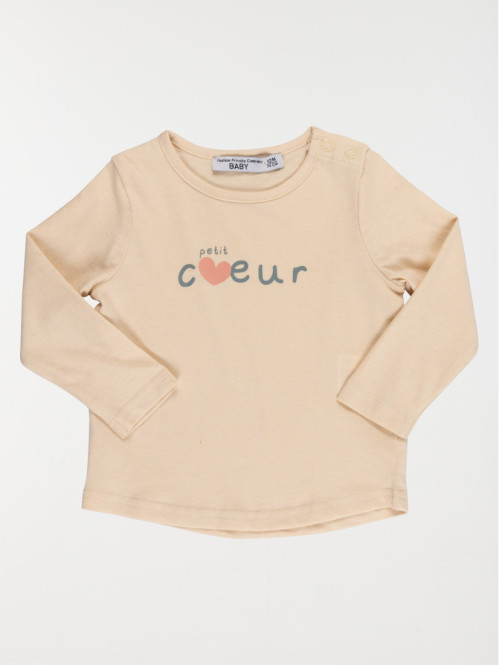 Tee-shirt petit coeur fille (3-36M)