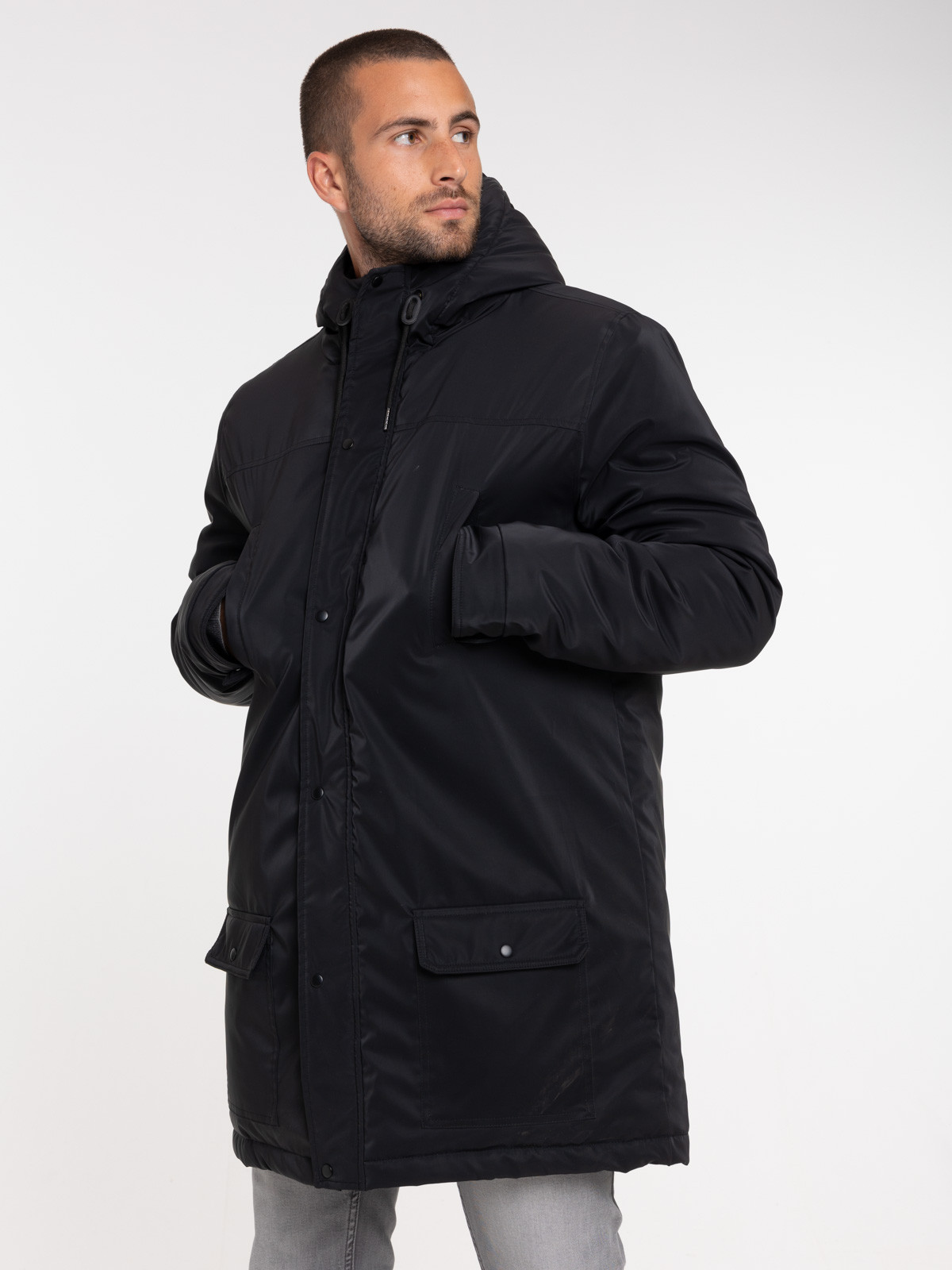 Blouson à capuche noir homme