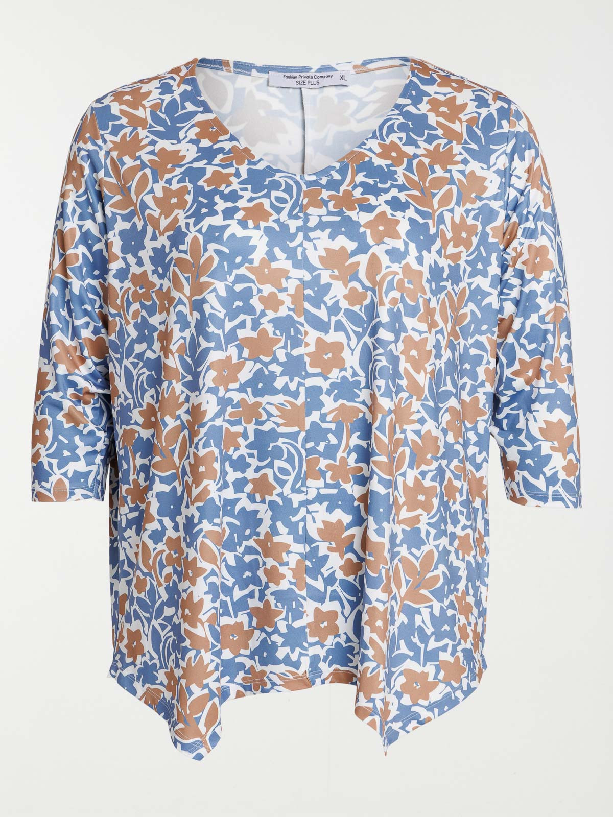 Tee-shirt fleuri grande taille femme