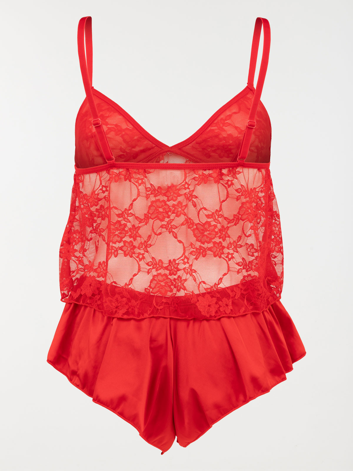 Pyjashort dentelle et satin femme