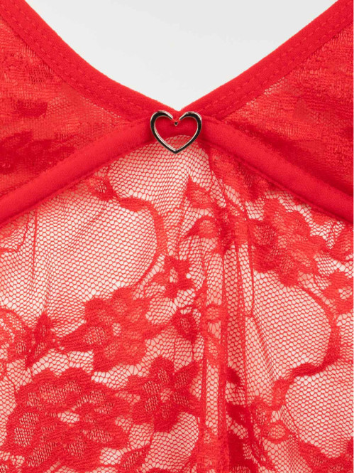 Pyjashort dentelle et satin femme