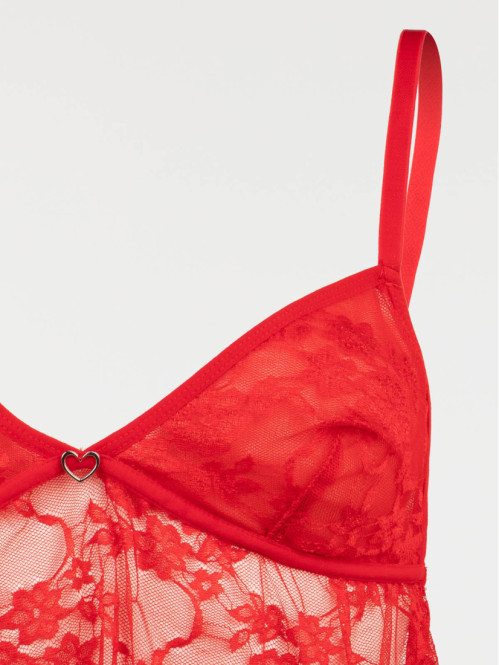 Pyjashort dentelle et satin femme