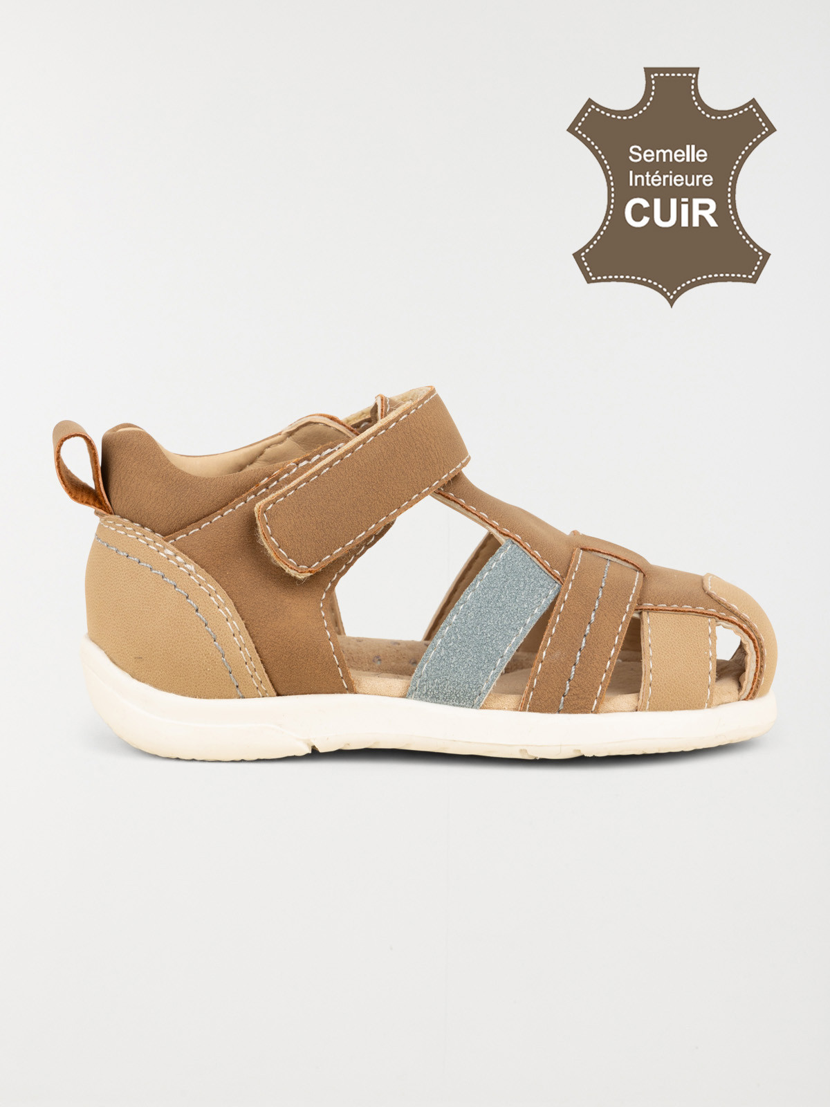 Sandales à scratchs camel garçon (18-23)
