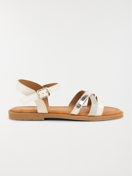 Sandales blanches brides fille (31-36)