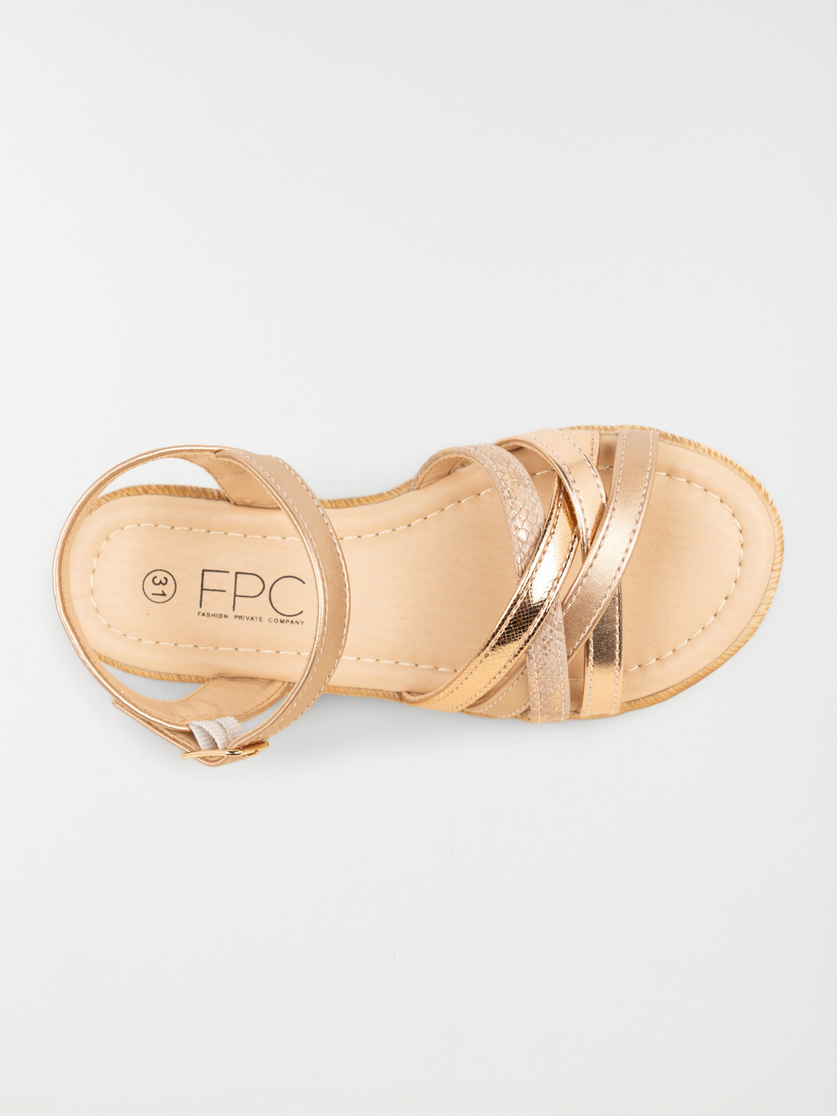 Sandales coloris doré fille (31-35) Sandales coloris doré fille (31-35)