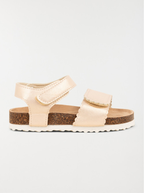 Sandales dorées scratchs fille (24-30)