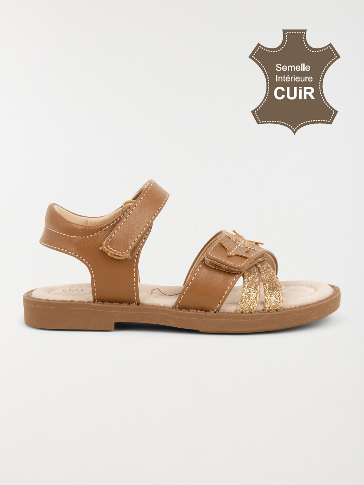 Sandales étoiles fille camel (24-30)