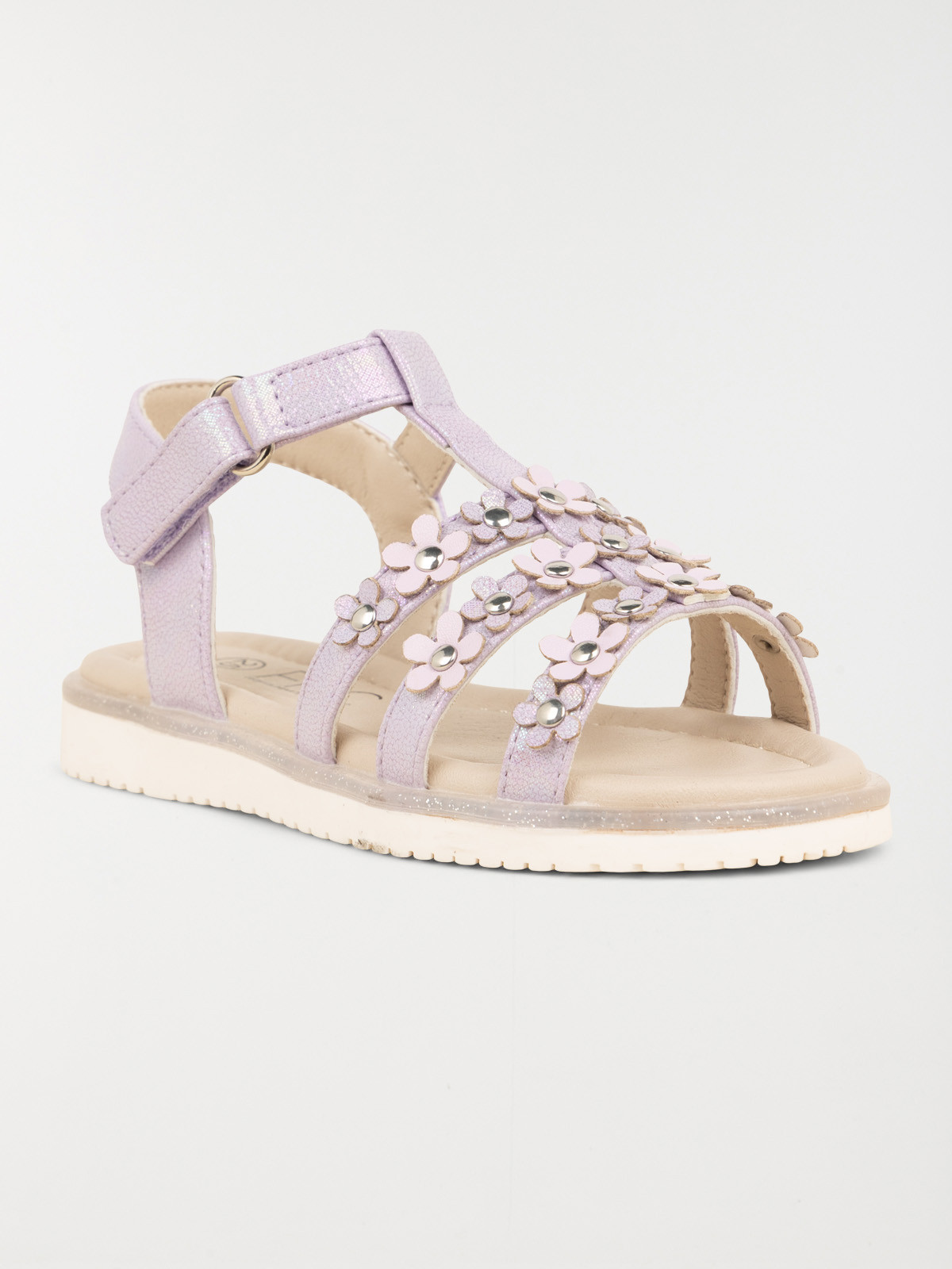 Sandales fleurs 3D lilas fille (24-30)