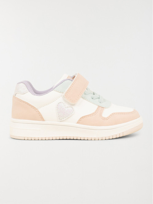 Baskets multicolores coeur fille (24-30)