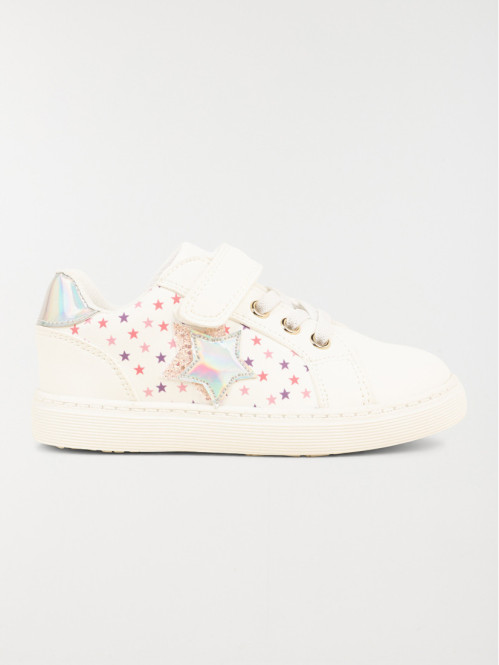 Baskets blanches étoiles fille (24-30)