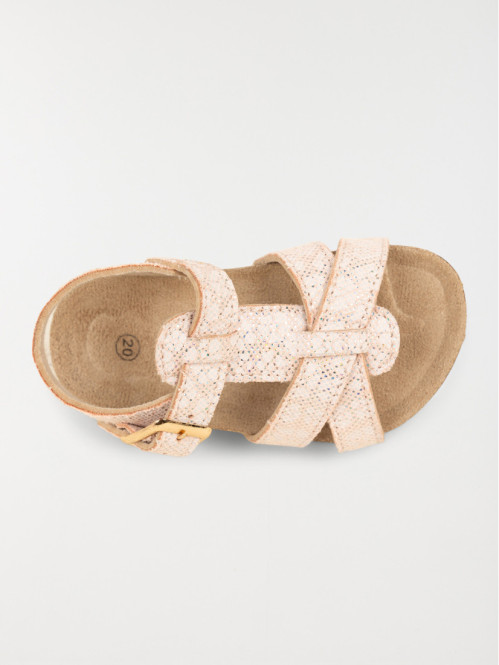 Sandales roses fleurs fille...