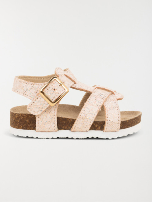 Sandales roses fleurs fille (20-23)