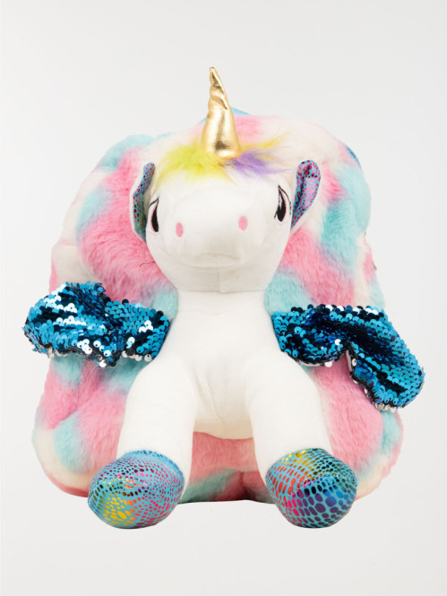 Sac à dos multicolore licorne 3D enfant