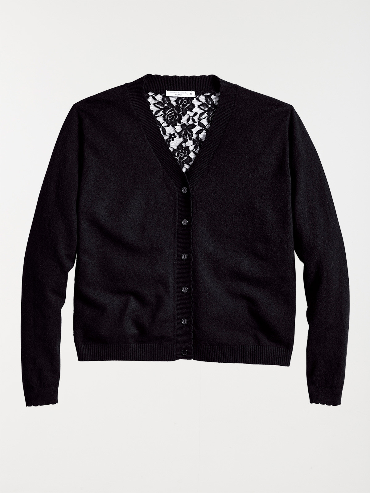 Gilet noir boutonné dentelle dos femme