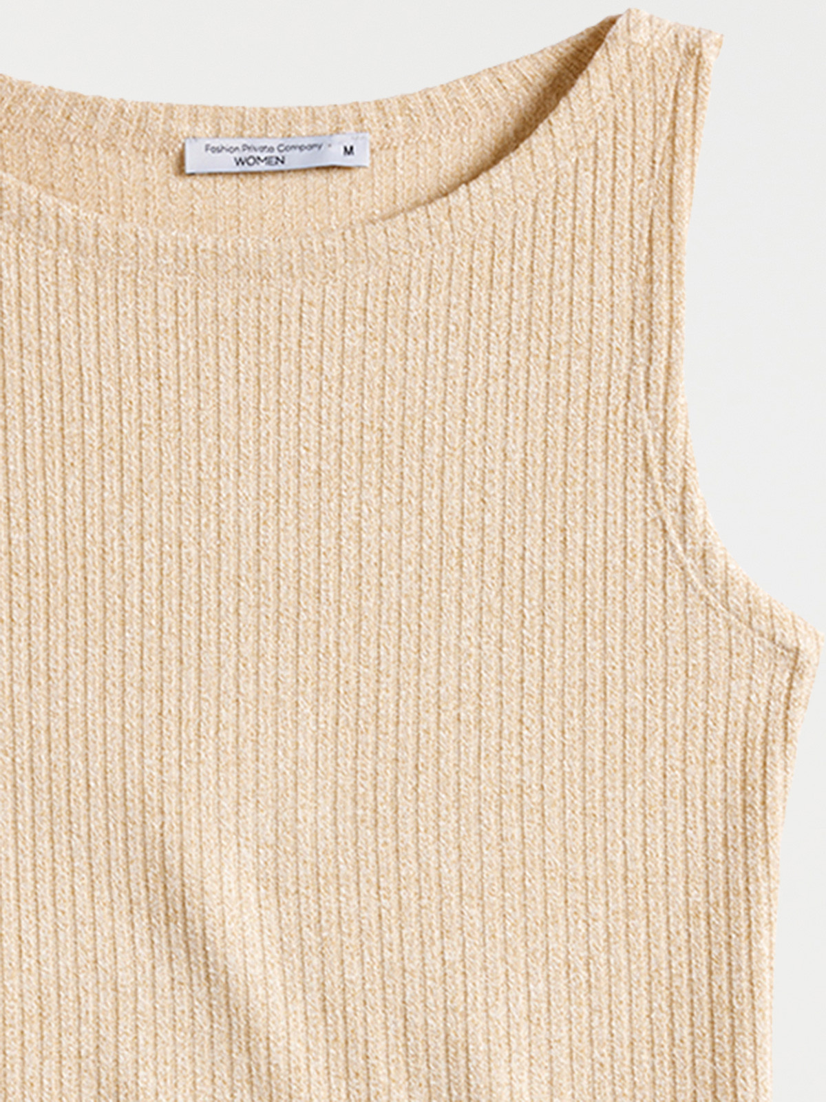 Débardeur en maille côtelée doré femme