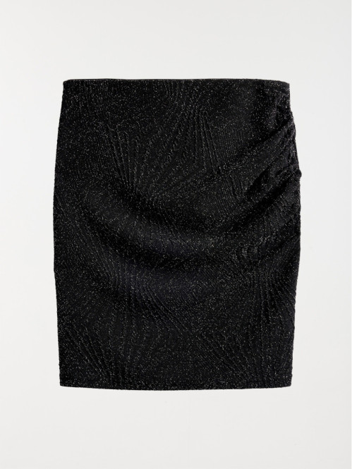 Jupe maille paillette noire femme
