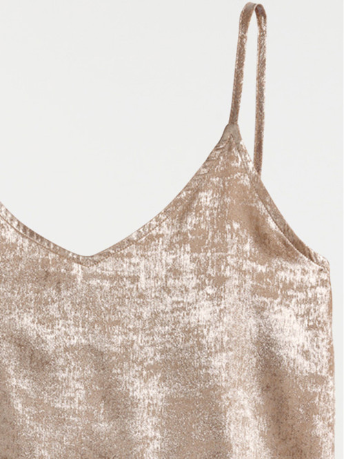 Débardeur col V coloris doré femme Débardeur col V coloris doré femme