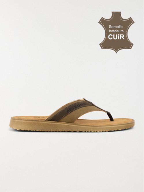 Nu-pied entredoigt marron homme (40-45)