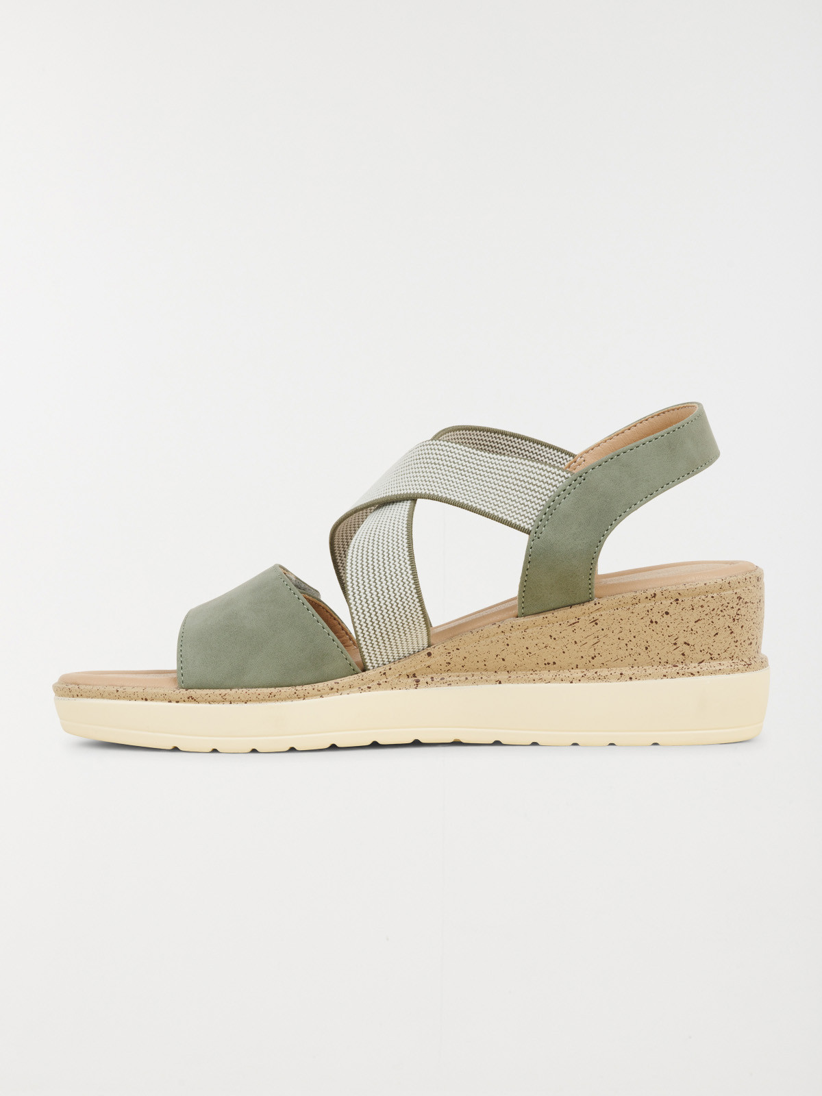 Sandale verte compensée femme (36-41) Sandale verte compensée femme (36-41)