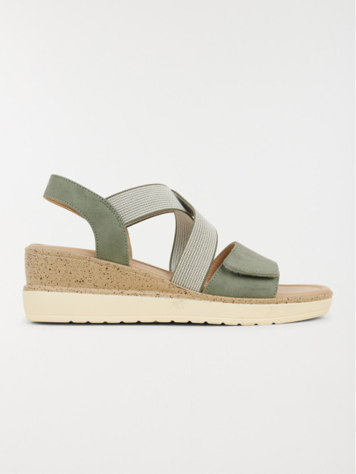 Sandale verte compensée femme (36-41)