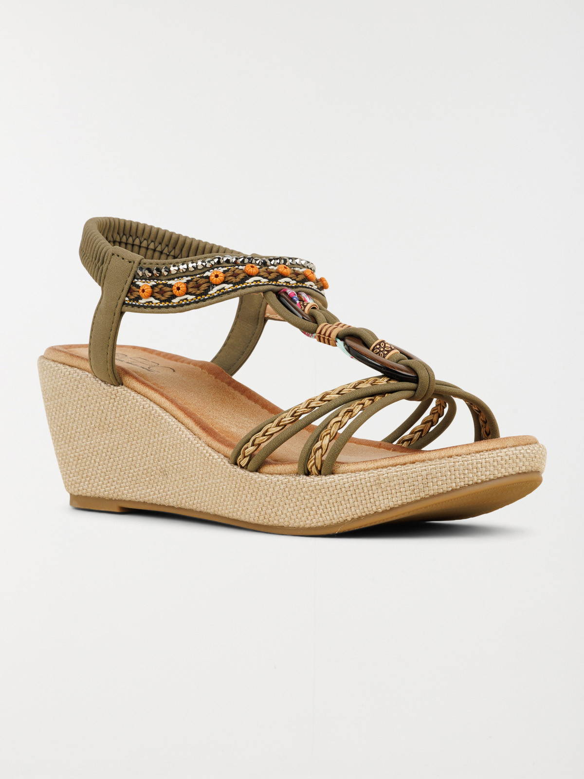 Sandales perles compensées femme (36-41)