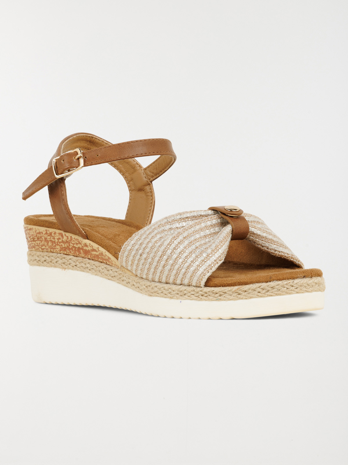 Sandales compensées femme beige (36-41) Sandales compensées femme beige (36-41)