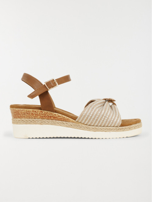 Sandales compensées femme beige (36-41)