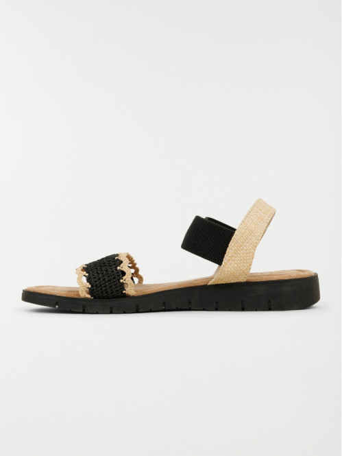 Sandale elastiquée noire femme (36-41)