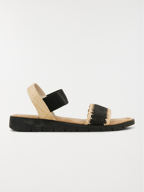 Sandale elastiquée noire femme (36-41)