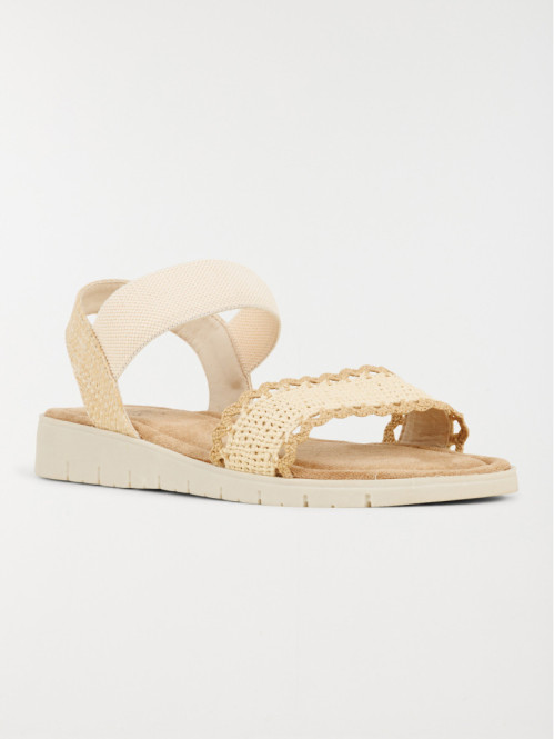Sandale elastiquée beige...