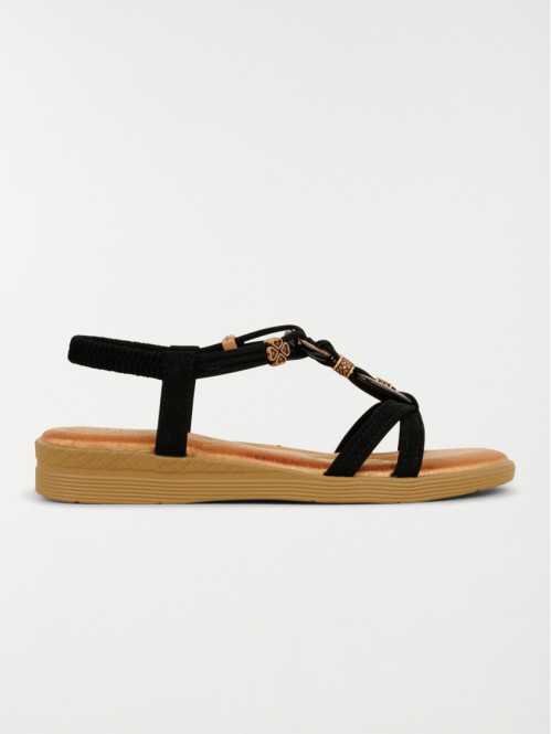 Sandales noires perles femme (36-41)