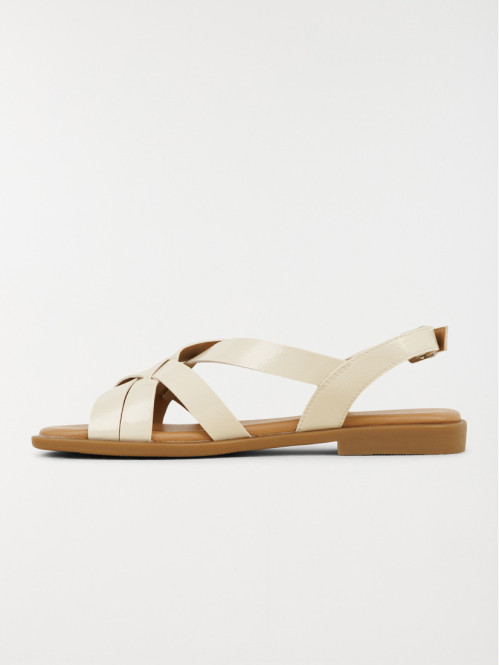 Sandales plates femme blanc...