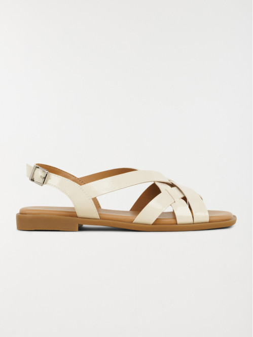 Sandales plates femme blanc (36-41)