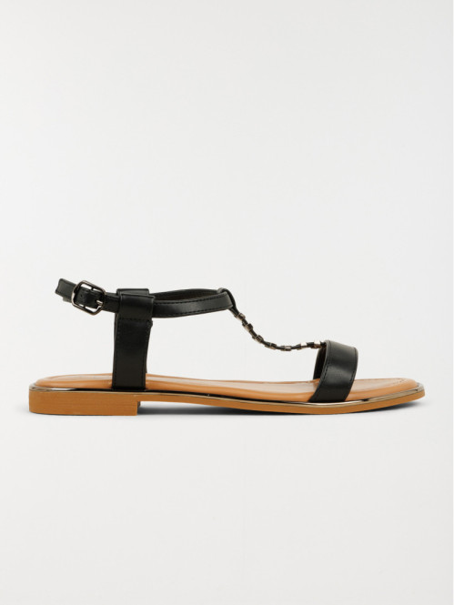 Sandales plates femme noir (36-41)