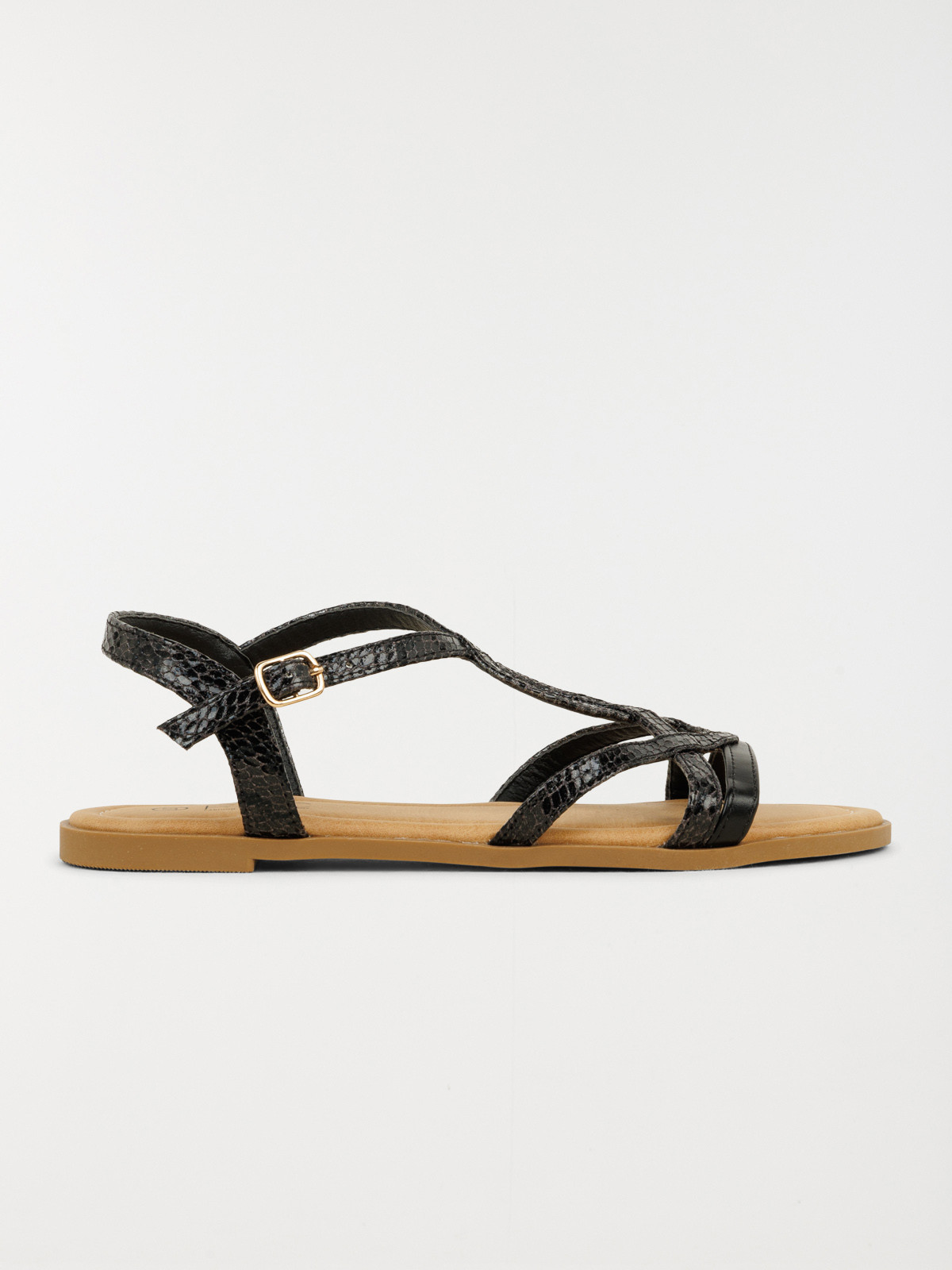Sandales noires plates femme (36-41)
