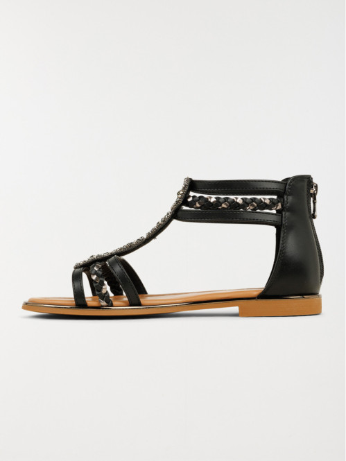 Sandales montantes strass...