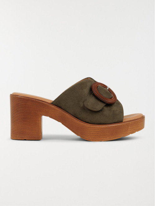 Mules à talon haut kaki femme (36-41)