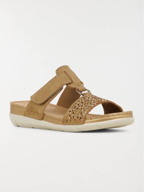 Mule confort camel femme...